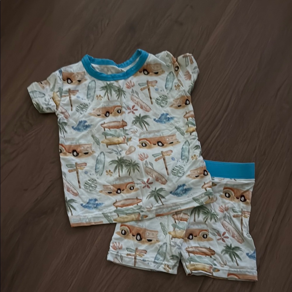 Kids' Beach Print Pajama Set